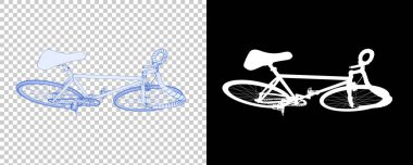 Beyaz arka planda izole edilmiş klasik bisiklet. 3d görüntüleme - illüstrasyon