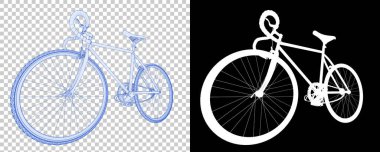 Beyaz arka planda izole edilmiş klasik bisiklet. 3d görüntüleme - illüstrasyon