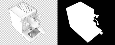 Kahve makinesi izole edilmiş. 3d oluşturma