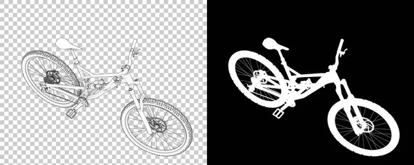 Ποδήλατο Απομονωμένο Λευκό Και Μαύρο Φόντο Απόδοση Εικονογράφηση — Φωτογραφία Αρχείου