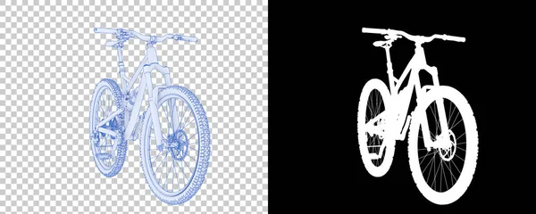 Велосипед Изолирован Белом Черном Фоне Рендеринг Иллюстрация — стоковое фото