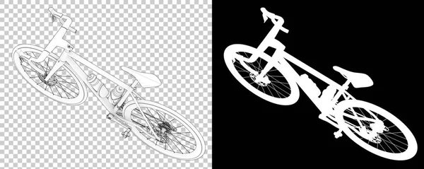 Vélo Isolé Sur Fond Blanc Noir Rendu Illustration — Photo