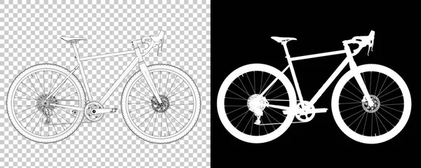 Rower Izolowany Białym Czarnym Tle Renderowanie Ilustracja — Zdjęcie stockowe