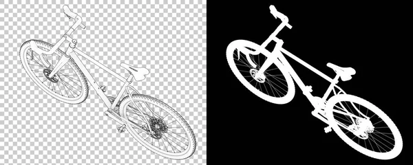 Vélo Isolé Sur Fond Blanc Noir Rendu Illustration — Photo