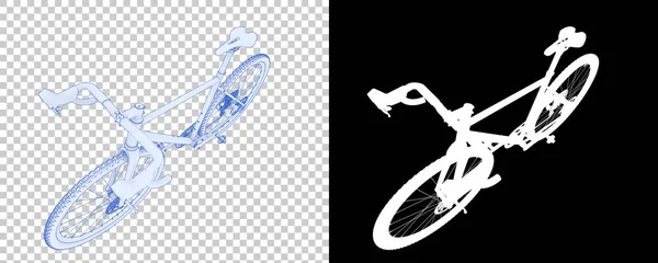 Bicicletta Isolata Fondo Bianco Nero Rendering Illustrazione — Foto Stock