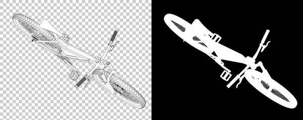 隔离在白色和黑色背景下的自行车 3D渲染 — 图库照片