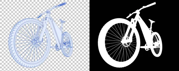 Bicicleta Isolada Sobre Fundo Branco Preto Renderização Ilustração — Fotografia de Stock