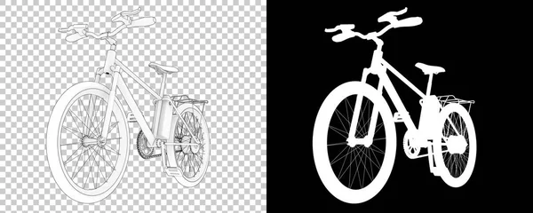 Cykel Isolerad Vit Och Svart Bakgrund Återgivning Illustration — Stockfoto