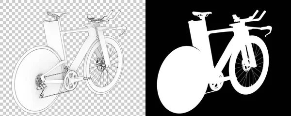Велосипед Ізольований Білому Чорному Тлі Візуалізація Ілюстрація — стокове фото