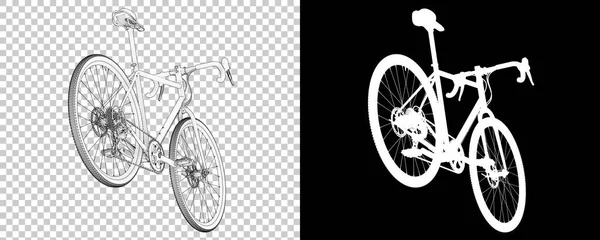 Rower Izolowany Białym Czarnym Tle Renderowanie Ilustracja — Zdjęcie stockowe