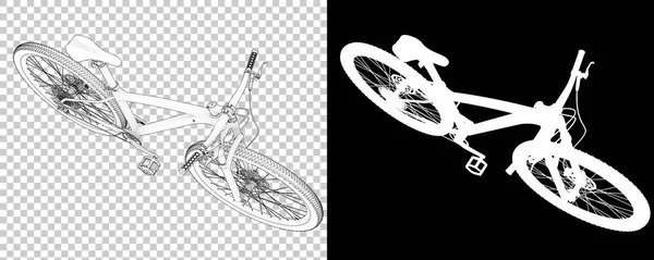 Ποδήλατο Απομονωμένο Λευκό Και Μαύρο Φόντο Απόδοση Εικονογράφηση — Φωτογραφία Αρχείου