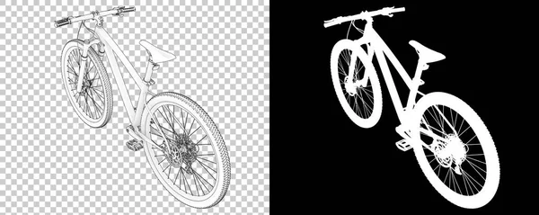 Kerékpár Elszigetelt Fehér Fekete Háttérrel Renderelés Illusztráció — Stock Fotó