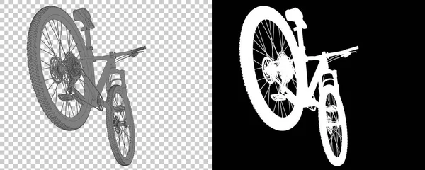 Bicicleta Aislada Sobre Fondo Blanco Negro Representación Ilustración — Foto de Stock
