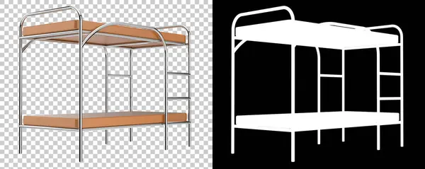 Bunk Bed. hostel furniture, 3d illustration