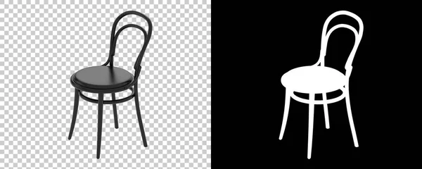 Kavárna Židle Izolované Pozadí Maskou Vykreslování Ilustrace — Stock fotografie