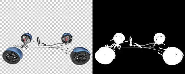 Car suspension kit. 3d rendering - illustration