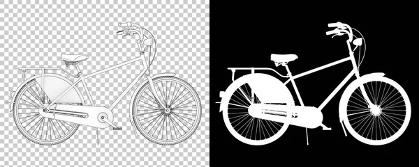 Beyaz Arka Planda Izole Edilmiş Klasik Bisiklet Görüntüleme Illüstrasyon — Stok fotoğraf