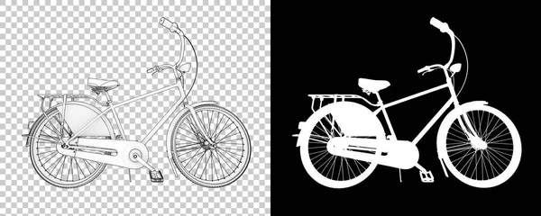 Klassisk Cykel Isolerad Vit Bakgrund Återgivning Illustration — Stockfoto
