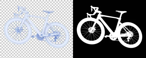 经典的自行车隔离在白色的背景上 3D渲染 — 图库照片