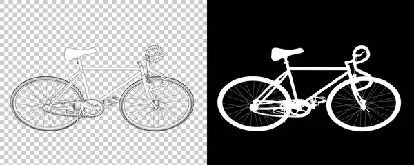 白い背景に隔離された古典的な自転車 3Dレンダリング イラスト — ストック写真