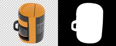 Şeffaf ve siyah arkaplan üzerine kahve makinesi