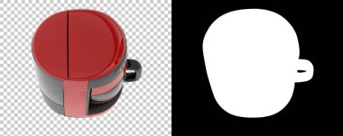 Şeffaf ve siyah arkaplan üzerine kahve makinesi