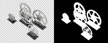 Çarklar arka planda izole edilmiş. 3d görüntüleme - illüstrasyon