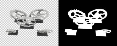 Çarklar arka planda izole edilmiş. 3d görüntüleme - illüstrasyon