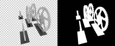 Çarklar arka planda izole edilmiş. 3d görüntüleme - illüstrasyon