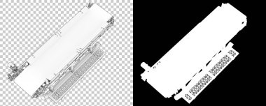 Fabrika makinelerinin 3 boyutlu çizimi. şerit taşıyıcı yapıları