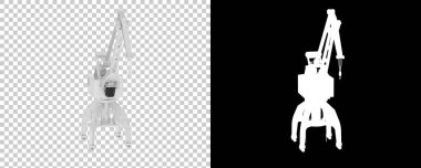 Crane arka planda maskeyle izole edilmiş. 3d görüntüleme - illüstrasyon