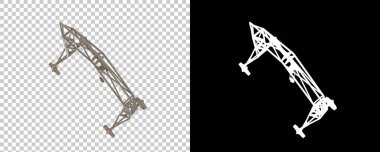 Crane arka planda maskeyle izole edilmiş. 3d görüntüleme - illüstrasyon