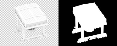 Crane arka planda maskeyle izole edilmiş. 3d görüntüleme - illüstrasyon