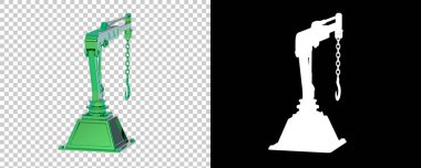 Crane arka planda maskeyle izole edilmiş. 3d görüntüleme - illüstrasyon