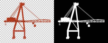 Crane arka planda maskeyle izole edilmiş. 3d görüntüleme - illüstrasyon