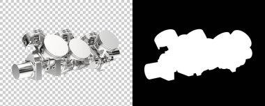 Arka planda motor krank mili izole edildi. 3d görüntüleme - illüstrasyon