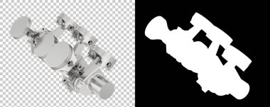 Arka planda motor krank mili izole edildi. 3d görüntüleme - illüstrasyon
