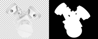 Arka planda motor krank mili izole edildi. 3d görüntüleme - illüstrasyon