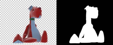 Oyuncak köpek beyaz arka planda izole edilmiş. 3d görüntüleme - illüstrasyon