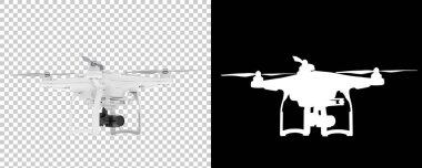 Drone isolated on white background. 3d rendering - illustration