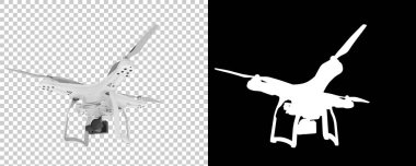 Drone isolated on white background. 3d rendering - illustration