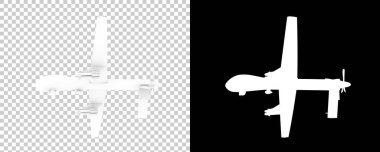 Drone isolated on white background. 3d rendering - illustration
