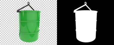 Namlu arka planda maskeyle izole edilmiş. 3d görüntüleme - illüstrasyon