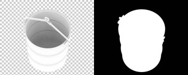 Namlu arka planda maskeyle izole edilmiş. 3d görüntüleme - illüstrasyon