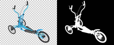 Tekerlekleri ve pedalları olan eliptik bisikletler. 3d illüstrasyon 