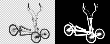 Tekerlekleri ve pedalları olan eliptik bisikletler. 3d illüstrasyon 