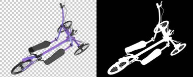 Tekerlekleri ve pedalları olan eliptik bisikletler. 3d illüstrasyon 