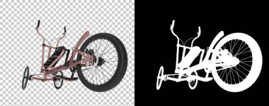 Tekerlekleri ve pedalları olan eliptik bisikletler. 3d illüstrasyon 