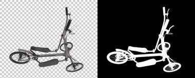 Tekerlekleri ve pedalları olan eliptik bisikletler. 3d illüstrasyon 