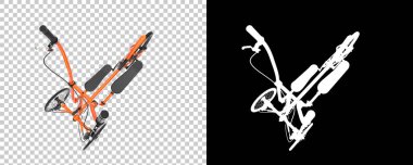 Tekerlekleri ve pedalları olan eliptik bisikletler. 3d illüstrasyon 